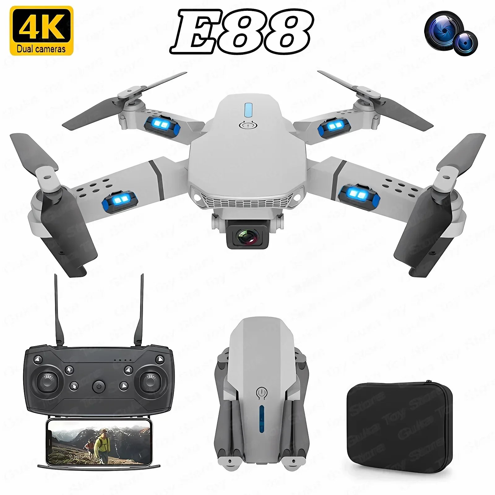 E88 Pro WIFI FPV الطائرة بدون  - مراجعة Drone Lidar وسعره