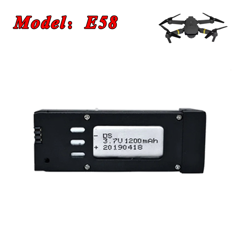 3.7 فولت 1200 مللي أمبير 1800  - مراجعة Eachine Drone E58 وسعره